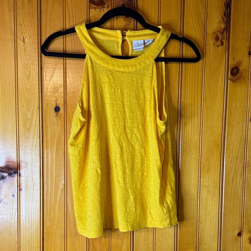 Joie 100% Linen Bright Yellow Tank Top
